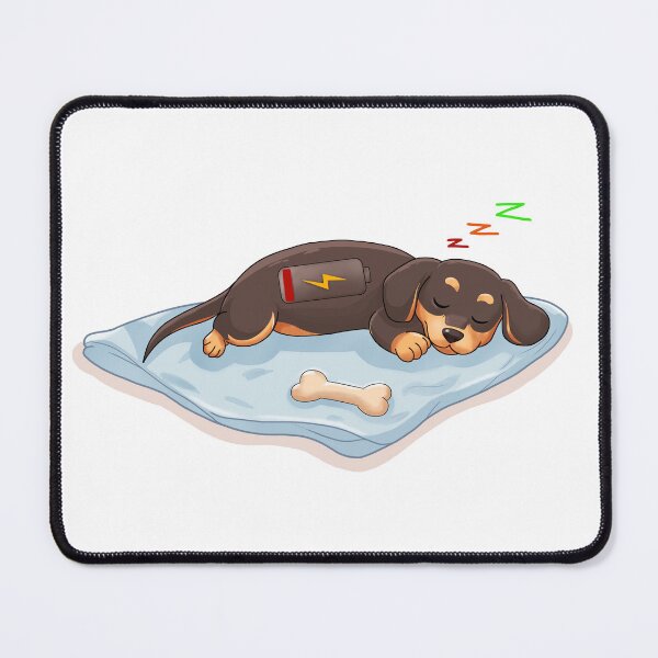 Item preview, Dachshund Recharging - Cute Sleaping Sausage Dog, no text designed and sold by RabanDesigns.