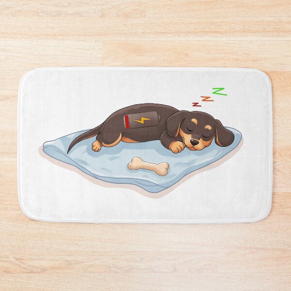 Item preview, Dachshund Recharging - Cute Sleaping Sausage Dog, no text designed and sold by RabanDesigns.