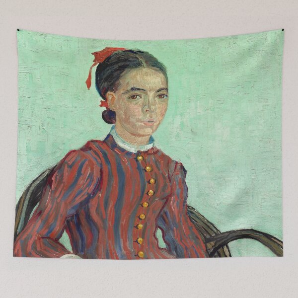 Item preview, La Mousmé by Vincent van Gogh: Post Impressionist Portrait Wall Art Print designed and sold by artofuniverse.