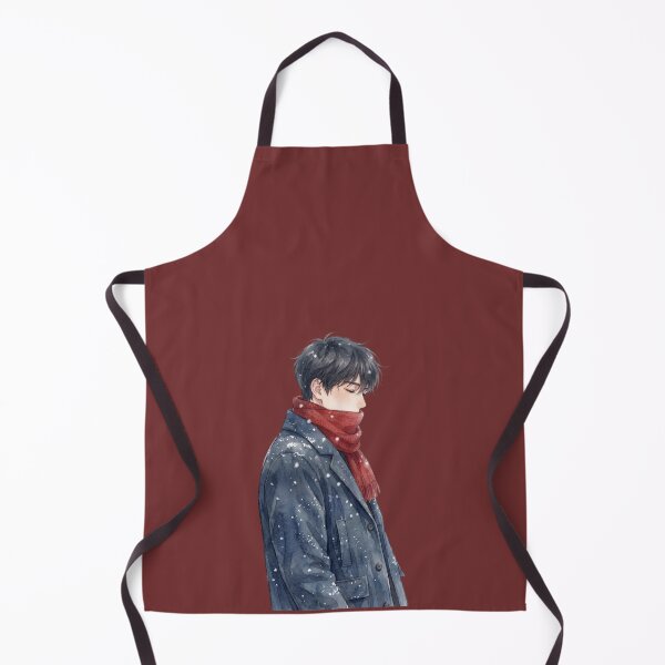 Item preview, Silent Winter – Aesthetic Manhwa Boy in Snow with Red Scarf designed and sold by bistuni.