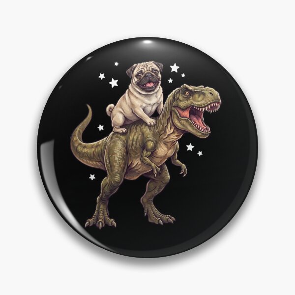 Item preview, Funny Pug Riding T Rex Dinosaur Dog Lover designed and sold by TerryConnells.
