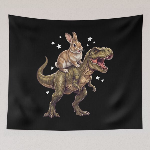 Item preview, Funny Rabbit Riding T Rex Dinosaur Animal Lover designed and sold by TerryConnells.