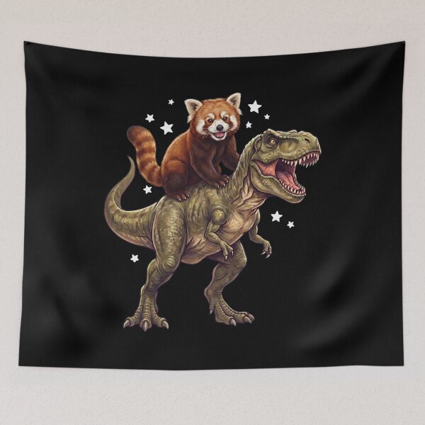 Item preview, Funny Red Panda Riding T Rex Dinosaur Animal Lover designed and sold by TerryConnells.