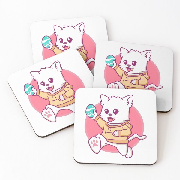Item preview, Cute White Cat Holding Easter Egg designed and sold by Romain V  Beaupré.