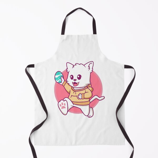 Item preview, Cute White Cat Holding Easter Egg designed and sold by Romain V Beaupré.