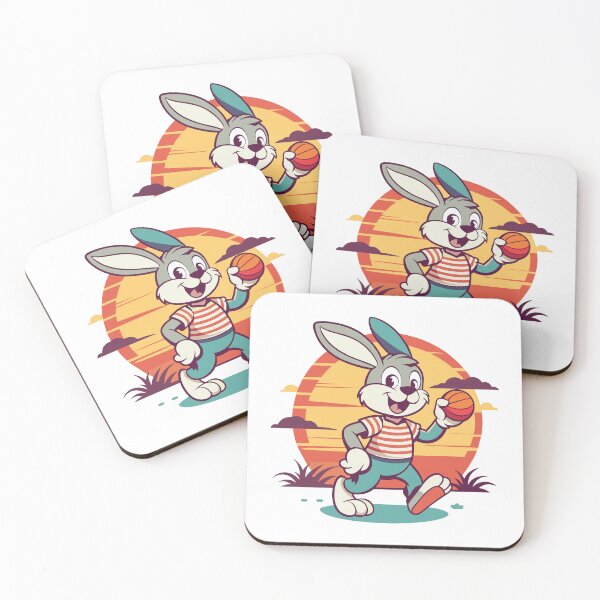 Item preview, Sporty Bunny Playing Basketball Sunset designed and sold by Romain V  Beaupré.