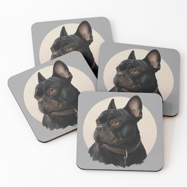 Item preview, Stylish Black French Bulldog Portrait - Manga Art designed and sold by lbgearhart.