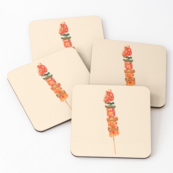Item preview, Watercolor Korean Spicy Chicken Skewer designed and sold by Rin_Art.
