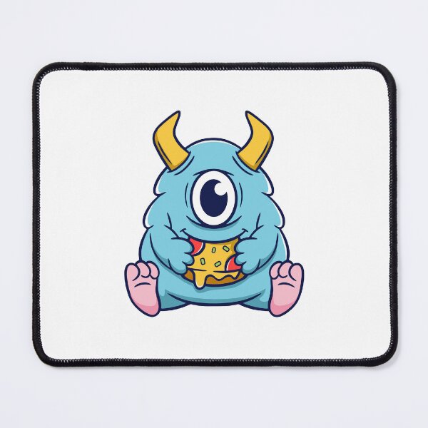 Item preview, One Eyed Blue Monster Eating Pizza designed and sold by Romain V  Beaupré.
