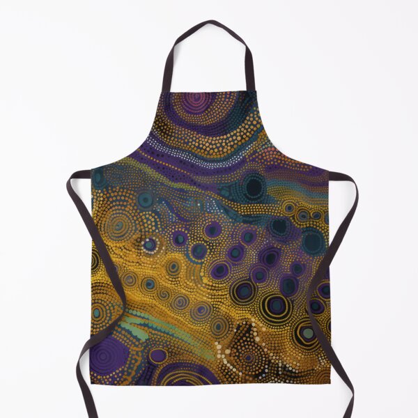 Item preview, Aboriginal Inspired Dot Art - Mustard Yellow and Purple Circles designed and sold by GrinGalore.