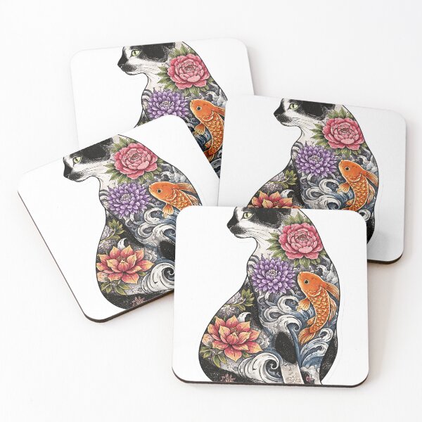 Item preview, Koi Blossom Ink Cat  designed and sold by Jaideep Walia.