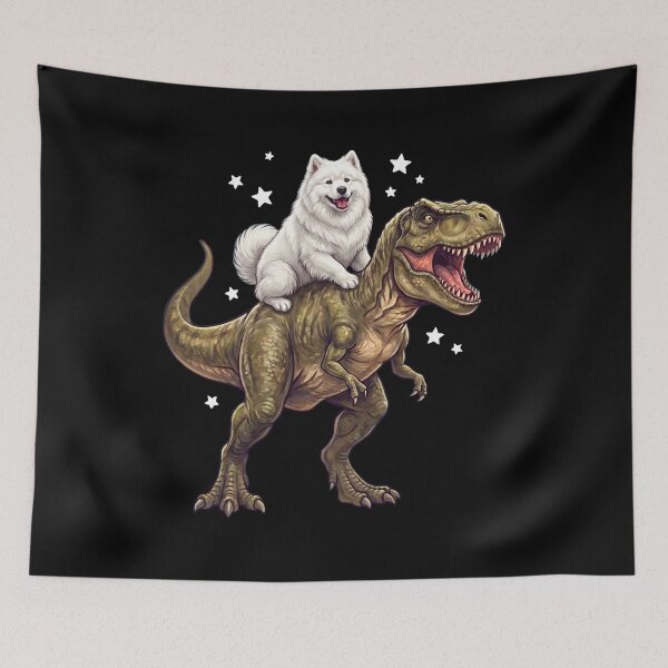 Item preview, Funny Samoyed Riding T Rex Dinosaur Dog Lover designed and sold by TerryConnells.