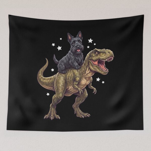 Item preview, Funny Scottish Terrier Riding T Rex Dinosaur Dog Lover designed and sold by TerryConnells.