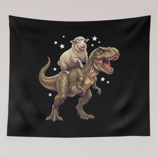 Item preview, Funny Sheep Riding T Rex Dinosaur Animal Lover designed and sold by TerryConnells.