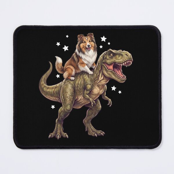 Item preview, Funny Shetland Sheepdog Riding T Rex Dinosaur Dog Lover designed and sold by TerryConnells.