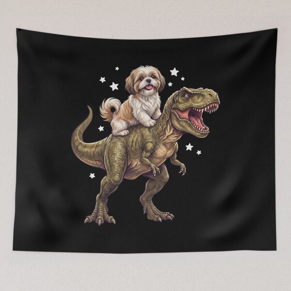 Item preview, Funny Shih Tzu Riding T Rex Dinosaur Dog Lover designed and sold by TerryConnells.