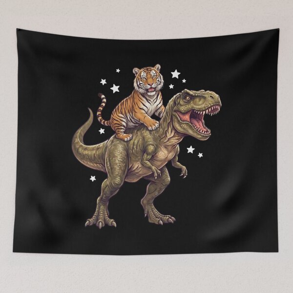 Item preview, Funny Tiger Riding T Rex Dinosaur Animal Lover designed and sold by TerryConnells.