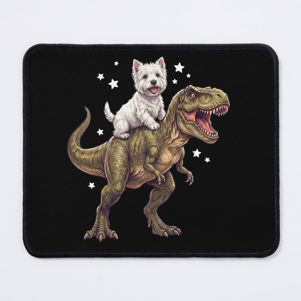 Item preview, Funny West Highland White Terrier Riding T Rex Dinosaur Dog Lover designed and sold by TerryConnells.