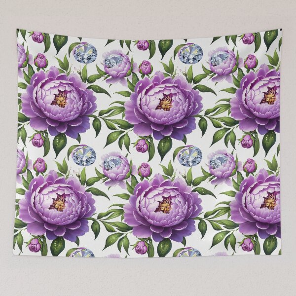 Item preview, Purple and White Peonies Floral Seamless Pattern designed and sold by Leylita Design.