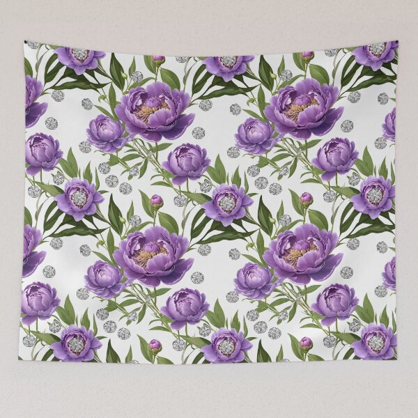 Item preview, Purple and White Peonies Floral Seamless Pattern designed and sold by Leylita Design.