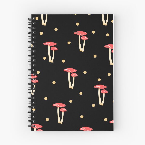 Item preview, Black Illustrated Pattern Mushrooms Phone Background designed and sold by maaariabouvier.