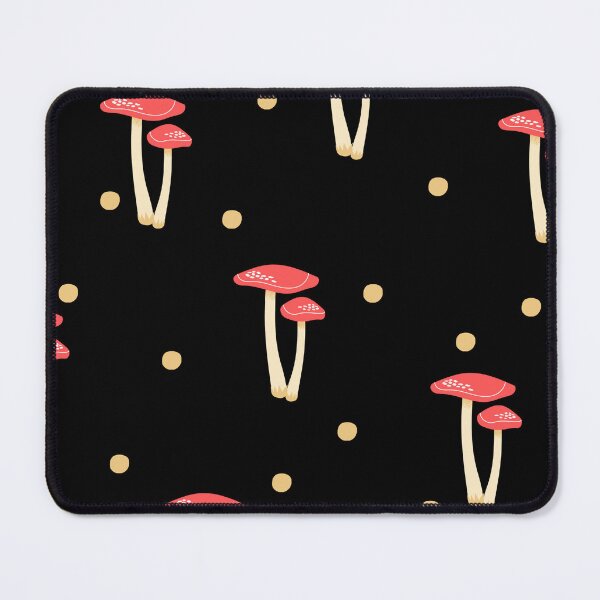 Item preview, Black Illustrated Pattern Mushrooms Phone Background designed and sold by maaariabouvier.
