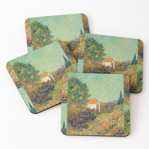 Item preview, Landscape by Vincent van Gogh: Colorful Cottage Garden Fine Art Print designed and sold by artofuniverse.
