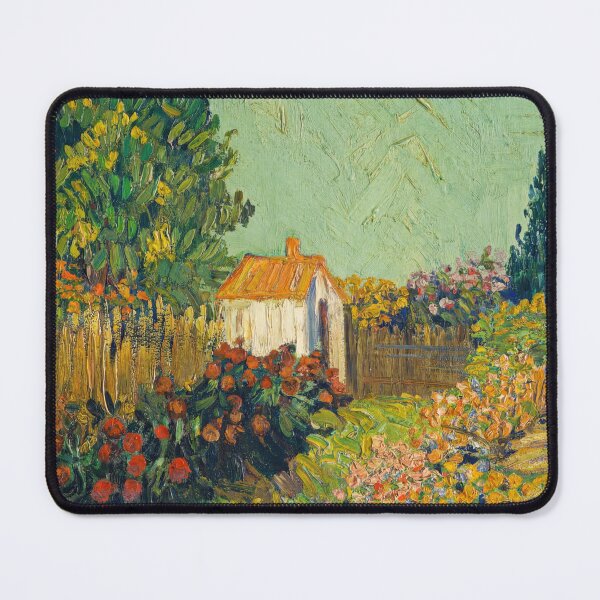 Item preview, Landscape by Vincent van Gogh: Colorful Cottage Garden Fine Art Print designed and sold by artofuniverse.