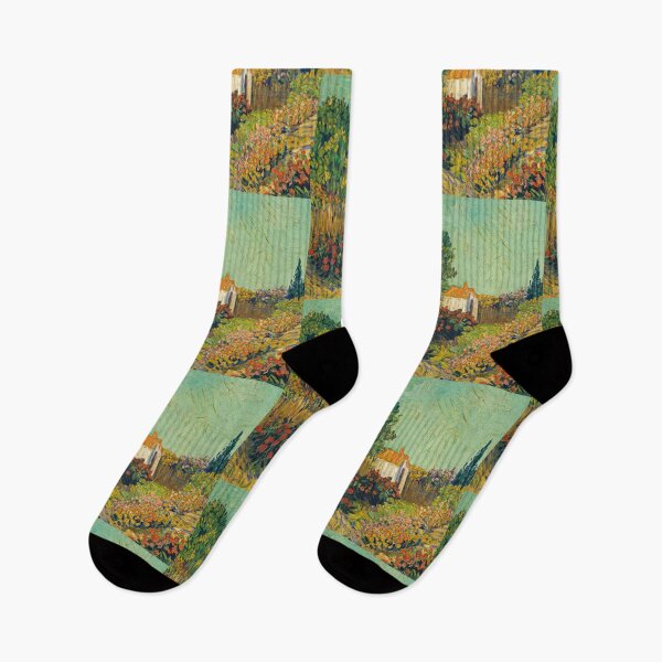 Item preview, Landscape by Vincent van Gogh: Colorful Cottage Garden Fine Art Print designed and sold by artofuniverse.