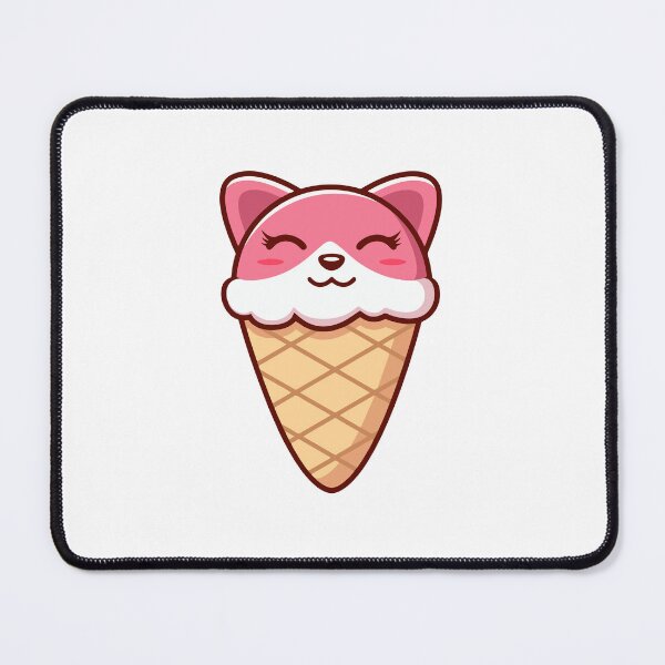 Item preview, Cute Kawaii Pink Fox Ice Cream Cone Cartoon designed and sold by Romain V Beaupré.