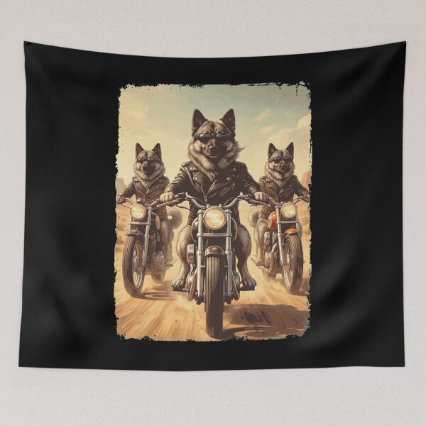 Item preview, Funny Norwegian Elkhound Motorcycle Meme Dog Lover designed and sold by DoodleTortle.