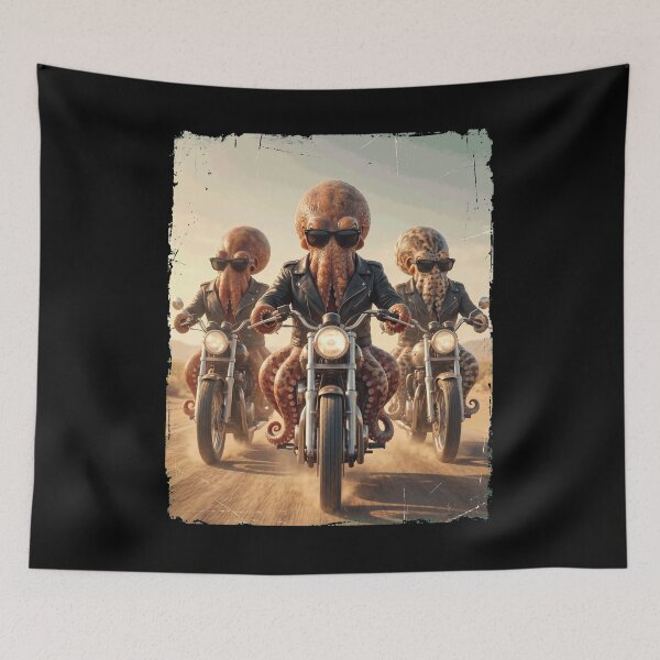 Item preview, Funny Octopus Motorcycle Meme Animal Lover designed and sold by DoodleTortle.