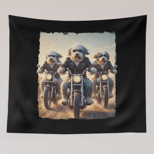 Item preview, Funny Old English Sheepdog Motorcycle Meme Dog Lover designed and sold by DoodleTortle.