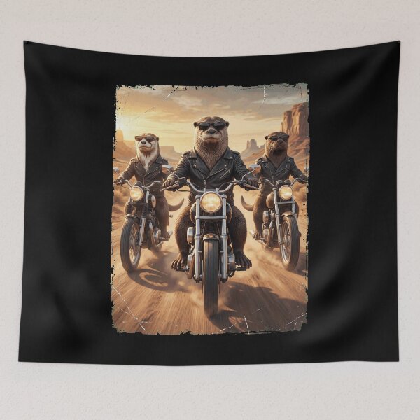 Item preview, Funny Otter Motorcycle Meme Animal Lover designed and sold by DoodleTortle.