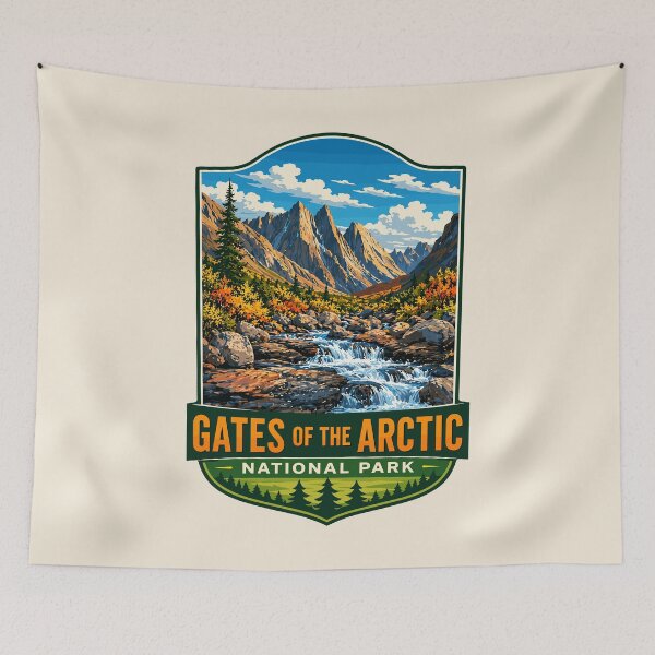 Item preview, Gates of the Arctic National Park Retro Wilderness designed and sold by Gideon Emmerich.