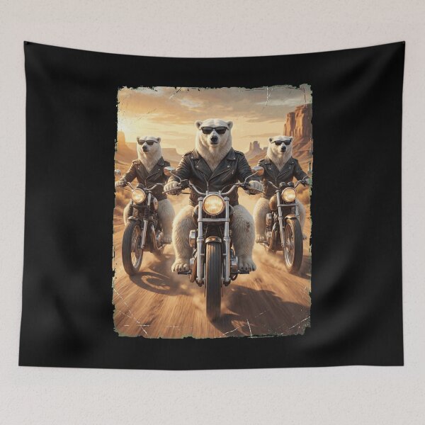 Item preview, Funny Polar Bear Motorcycle Meme Animal Lover designed and sold by DoodleTortle.