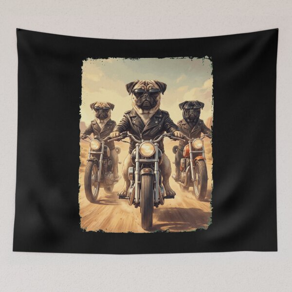 Item preview, Funny Pug Motorcycle Meme Dog Lover designed and sold by DoodleTortle.