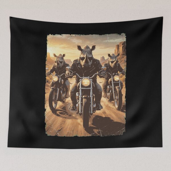 Item preview, Funny Rhino Motorcycle Meme Animal Lover designed and sold by DoodleTortle.