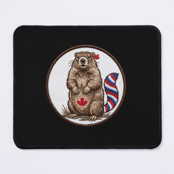 Item preview,  Embroidered Canadian Beaver with Patriotic Maple Leaf and Red White Blue Tail  designed and sold by sinkedink.