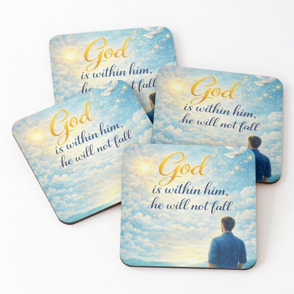 Item preview, God Is Within Him He Will Not Fall - Christian Wall Art designed and sold by FaithGratitude.