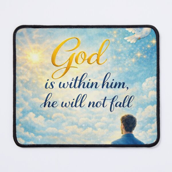 Item preview, God Is Within Him He Will Not Fall - Christian Wall Art designed and sold by FaithGratitude.