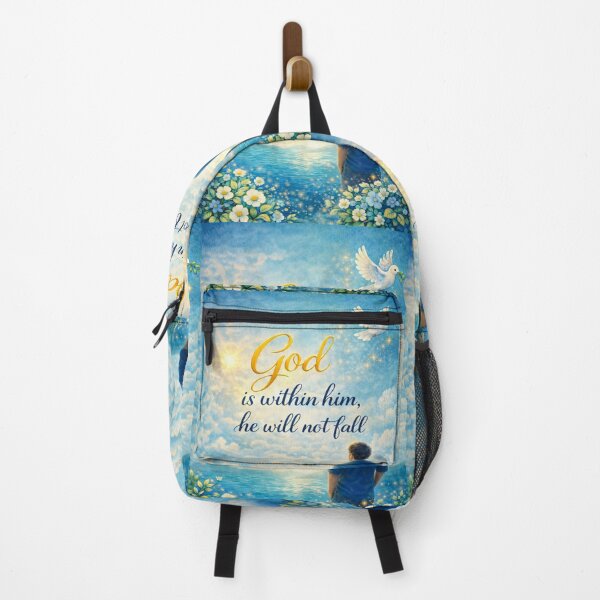 Item preview, God Is Within Him He Will Not Fall - Christian Wall Art designed and sold by FaithGratitude.