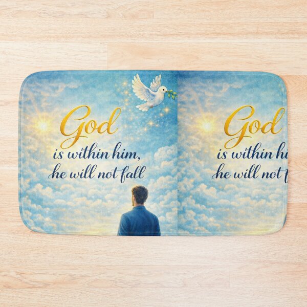 Item preview, God Is Within Him He Will Not Fall - Christian Wall Art designed and sold by FaithGratitude.