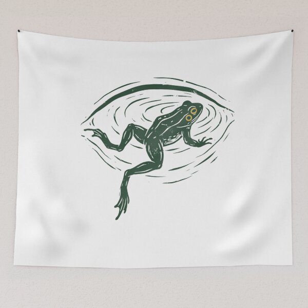 Item preview, Minimal Frog Swimming Aesthetic Calm Water Ripple Nature designed and sold by FreshVibe Prints.