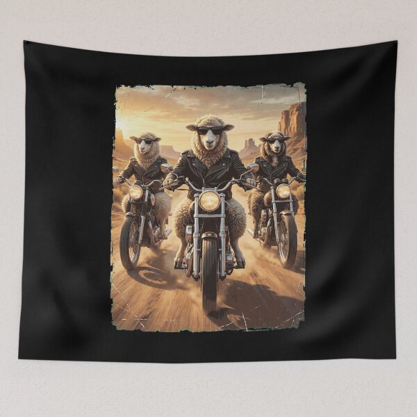 Item preview, Funny Sheep Motorcycle Meme Animal Lover designed and sold by DoodleTortle.