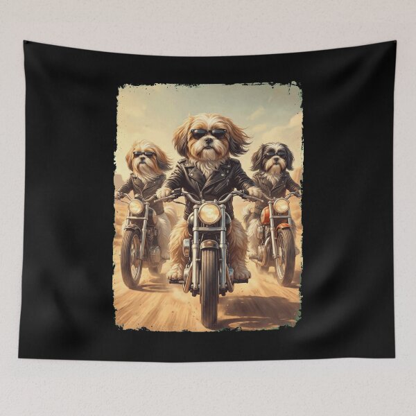 Item preview, Funny Shih Tzu Motorcycle Meme Dog Lover designed and sold by DoodleTortle.