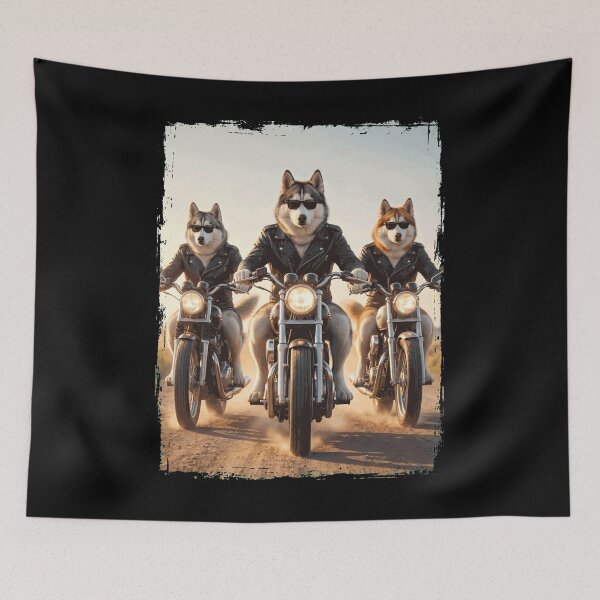 Item preview, Funny Siberian Husky Motorcycle Meme Dog Lover designed and sold by DoodleTortle.
