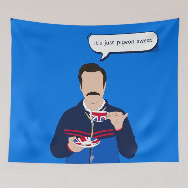 Item preview, Ted Lasso "It's Just Pigeon Sweat" Quote - Funny TV Show Fanart designed and sold by Still Silhouette.