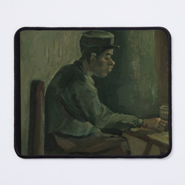 Item preview, Man at Table by Vincent van Gogh: Post Impressionist Rustic Portrait Poster designed and sold by artofuniverse.