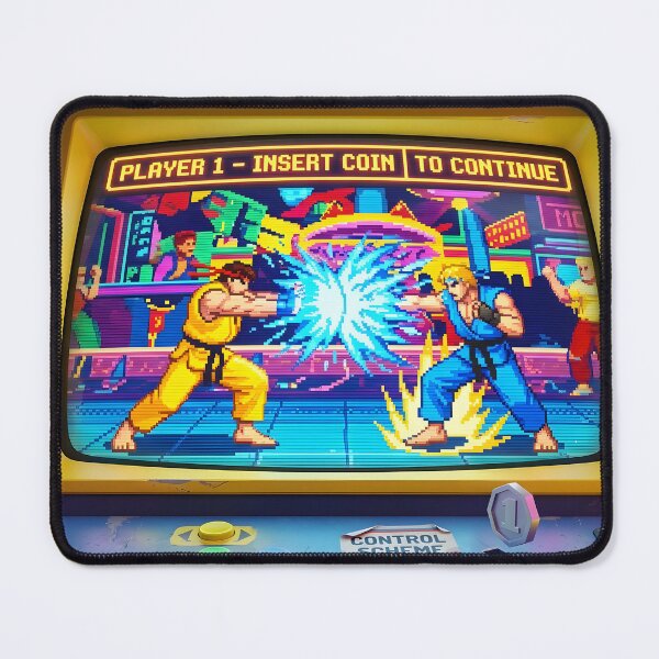 Item preview, Insert Coin To Continue - Retro Arcade CRT Gaming Low Poly Art designed and sold by PhoenixDrake.